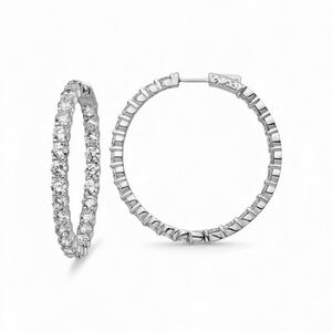 Cubic Zirconia Hoop Earrings